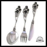 Set de Couverts Tête Mort en Acier Inoxydable