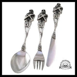 Set de Couverts Tête Mort en Acier Inoxydable