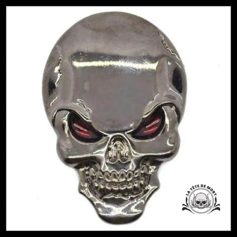 Sticker Crâne 3D Argent
