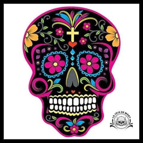 Sticker Crâne Mexicain Coloré
