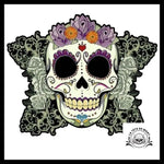 Sticker Crâne Mexicain Fleur