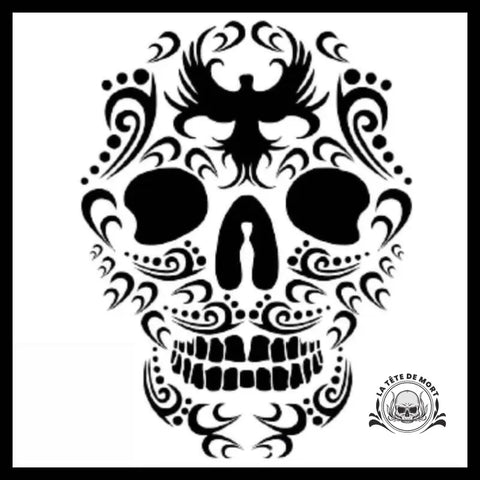Sticker Crâne Mexicain Noir et Blanc