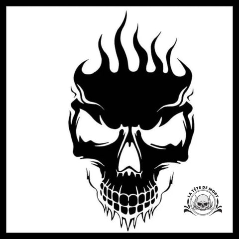 Sticker Crâne Noir et Blanc