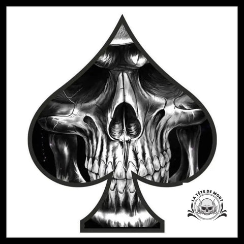 Sticker Tête de Mort As Pique