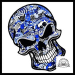 Sticker Tête de Mort Bleue