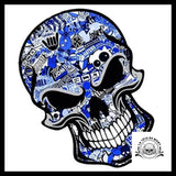 Sticker Tête de Mort Bleue