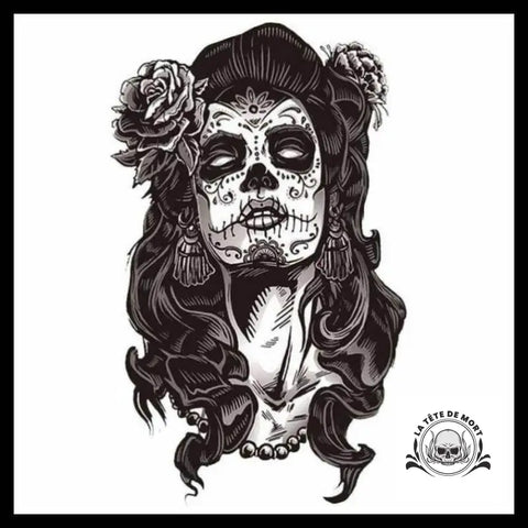 Sticker Tête de Mort Femme Mexicaine