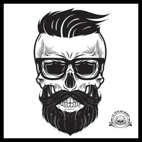Sticker Tête de Mort Hipster