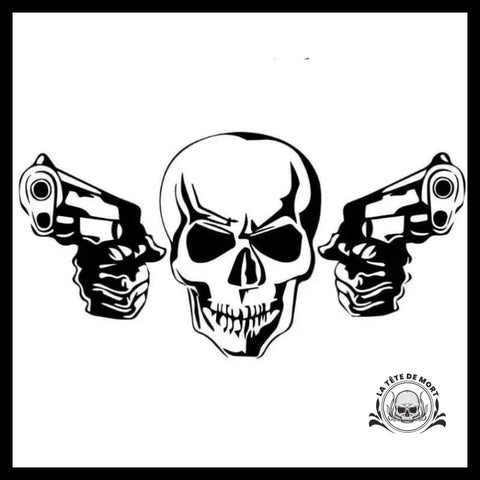 Sticker Tête de Mort Pistolet