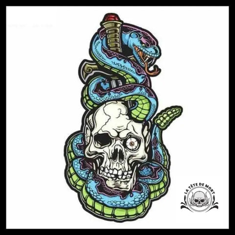 Sticker Tête de Mort Serpent