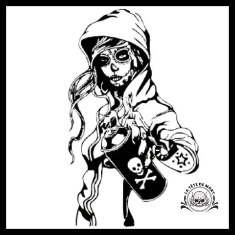 Sticker Tête de Mort Tagueuse