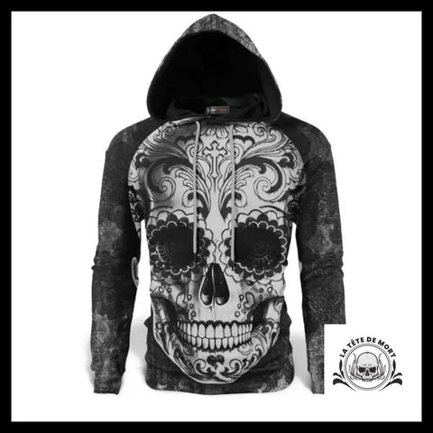 Sweat Crâne Mexicain Noir et Blanc