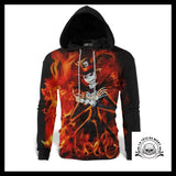 Sweat Squelette en Flammes
