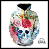 Sweat Tête de Mort Crâne Fleuri