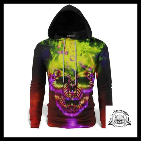 Sweat Tête de Mort Psychédélique