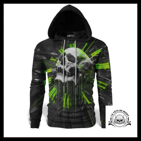 Sweat Tête de Mort Verte