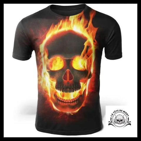 T-Shirt Crâne Flamme