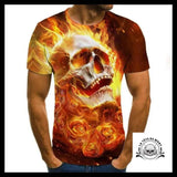 T-shirt Crâne Roses de Flamme