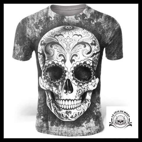 T-Shirt Homme Tête de Mort Mexicaine