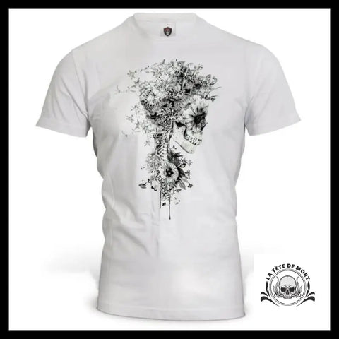 T-Shirt Squelette Fleurs