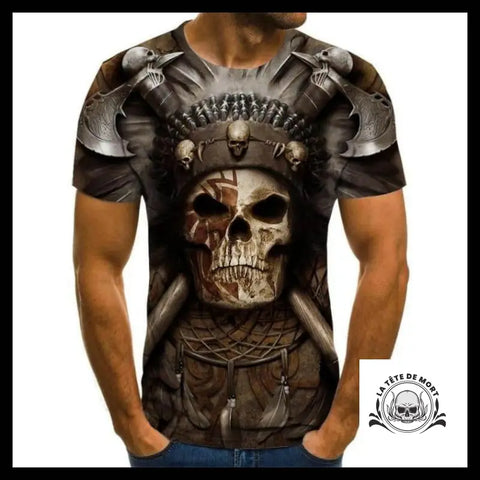 T-shirt Tête de Mort Amérindien