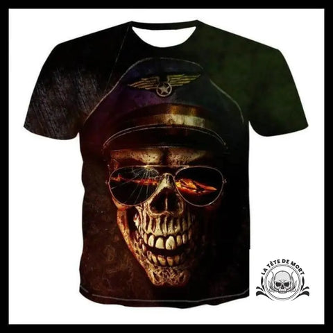 T-shirt Tête de Mort Aviateur