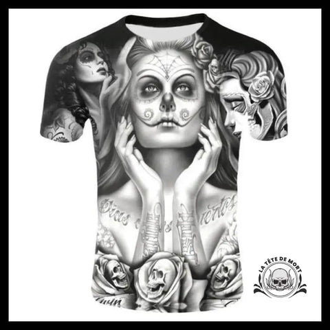 T-shirt Tête de Mort Calavera Femme
