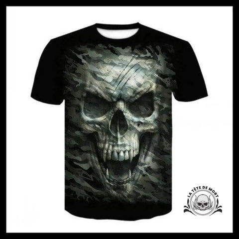T-shirt Tête de Mort Camouflage
