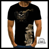 T-shirt Tête de Mort Cartes et Dés