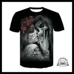 T-shirt Tête de Mort Couple Démoniaque