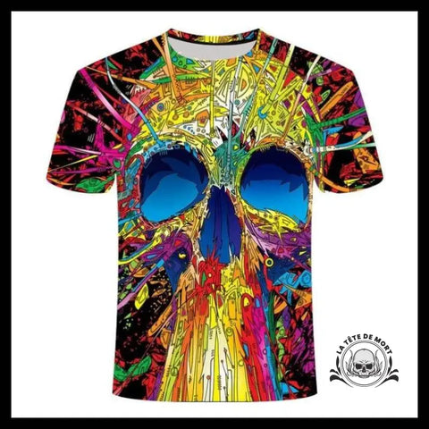T-shirt Tête de Mort Crâne Coloré