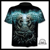 T-shirt Tête de Mort Crânes Enflammés