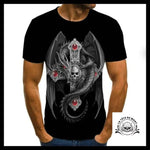 T-shirt Tête de Mort Croix Dragon