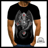 T-shirt Tête de Mort Croix Dragon