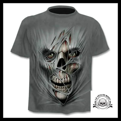 T-shirt Tête de Mort Déchirure