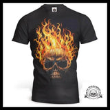 T-Shirt Tête de Mort Enflammée