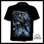 T-shirt Tête de Mort Faucheuse Enflammée
