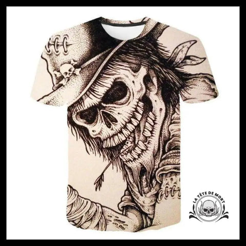 T-shirt Tête de Mort Fermier Vintage