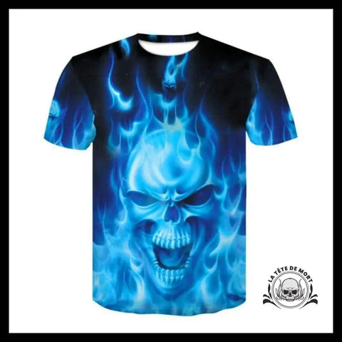T-shirt Tête de Mort Flammes L’enfer