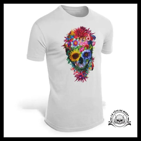 T-Shirt Tête de Mort Fleurie