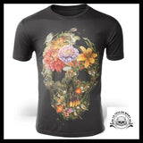 T-Shirt Tête de Mort Fleurs