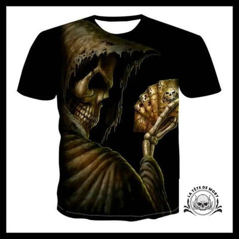T-shirt Tête de Mort Grande Faucheuse Cartes