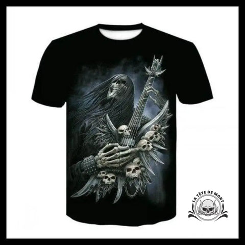 T-shirt Tête de Mort Guitariste