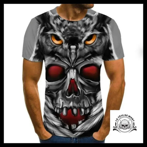 T-shirt Tête de Mort Hibou