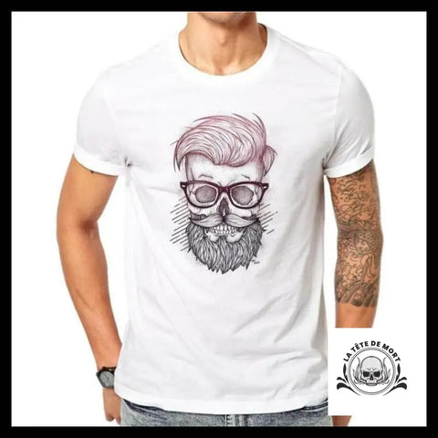 T-shirt Tête de Mort Hipster