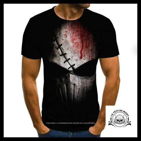 T-shirt Tête de Mort Masque Hockey
