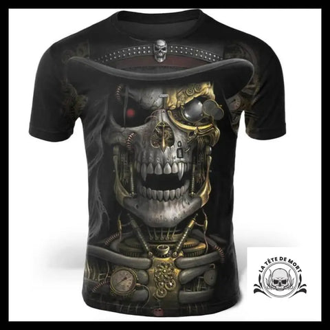 T-Shirt Tête de Mort Mécanique