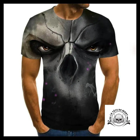 T-shirt Tête de Mort Regard Lugubre