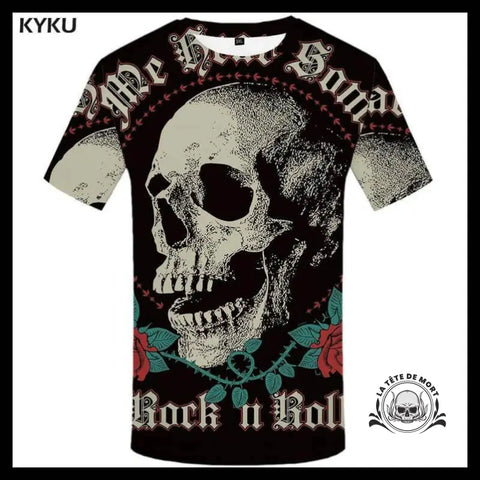 T-shirt Tête de Mort Rock N Roll