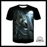 T-shirt Tête de Mort Rockeur Tombeau